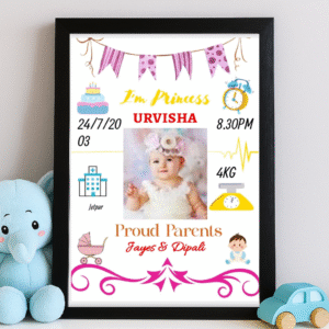 BABY GIRL BIRTH PHOTO FRAME