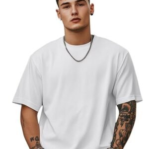 Oversized Half Sleeves Round Neck Solid Pure 100% Cotton T-Shirt for Men