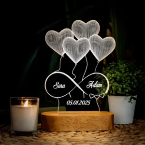 Personalized 3D Illusion Led Lamp for Anniversary | Infinity Love Design
